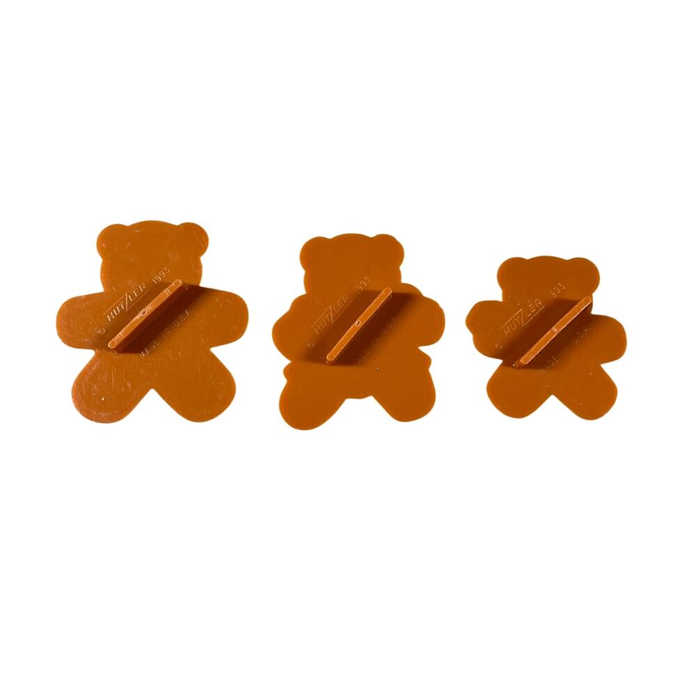 HUTZLER Vintage 1993 Three Bears Cookie Cutters Brown Plastic USA Set of 3